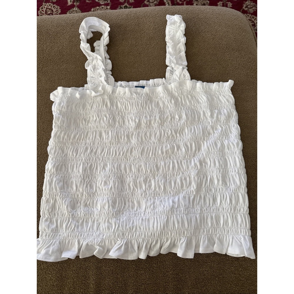 Old Navy Women's Size Small Stretch Solid White Halter Cami Top (AH)